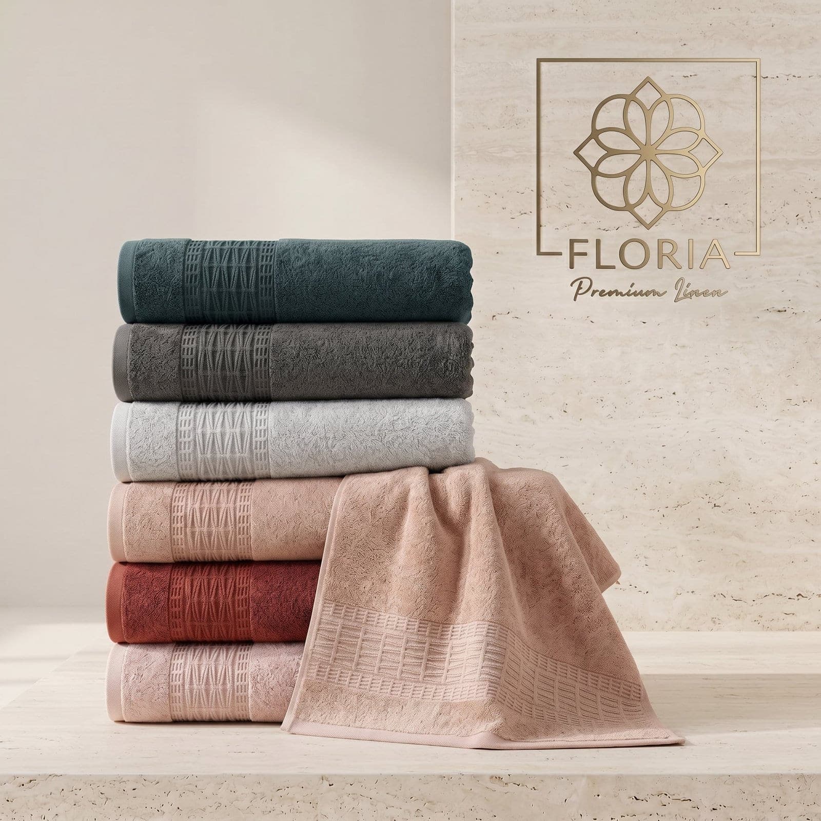 Set de 6 serviettes et draps de bain Forest