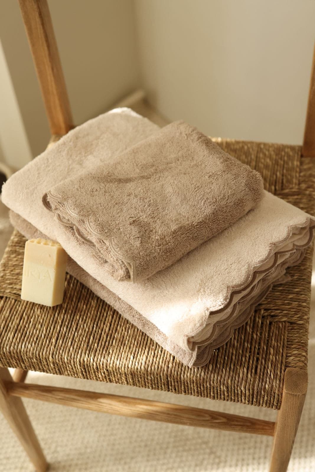 Serviette de bain Linda Bambou — Beige
