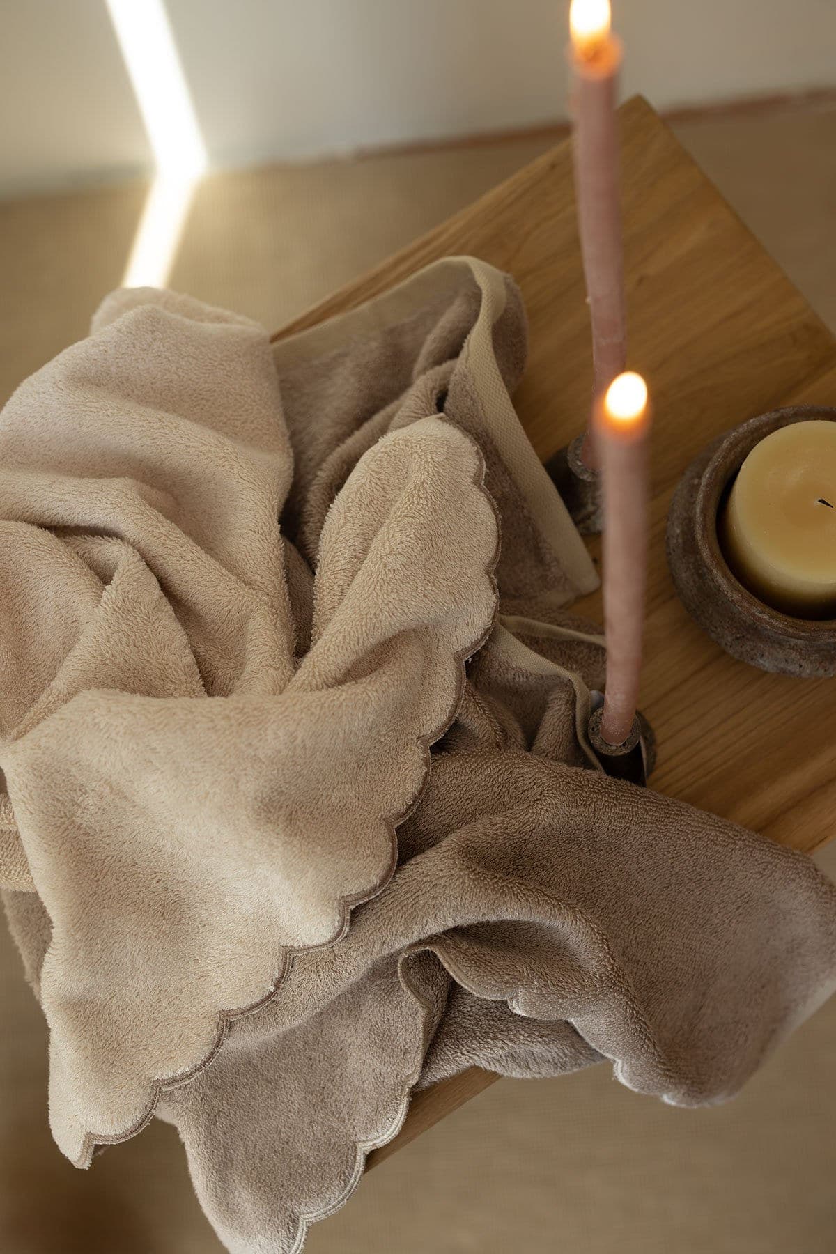 Serviette de bain Linda Bambou — Crème