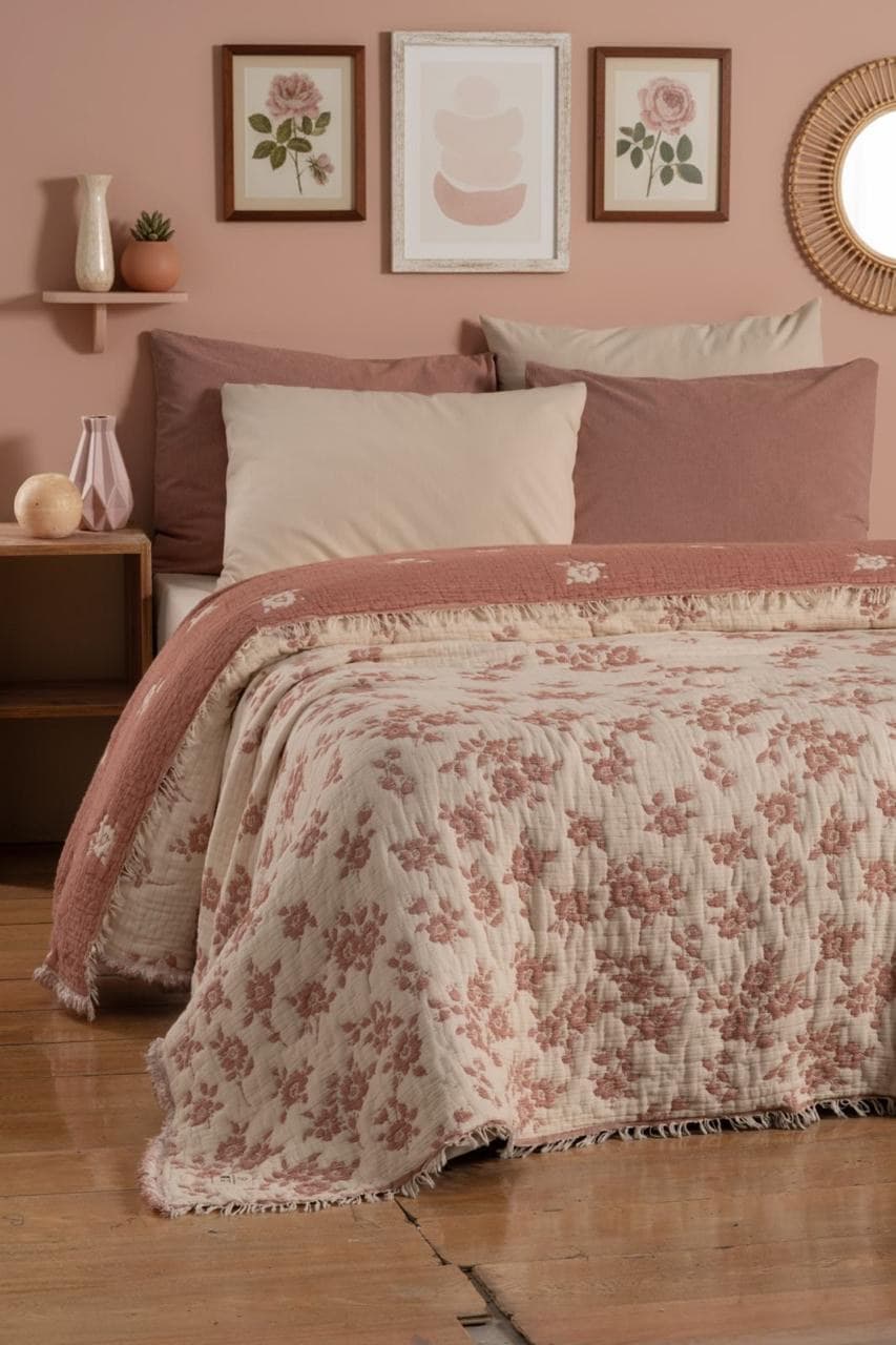 Couvre lit Flower - 100% Coton , couvre lit flower - 100% coton - 260/240cm